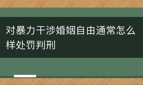 对暴力干涉婚姻自由通常怎么样处罚判刑