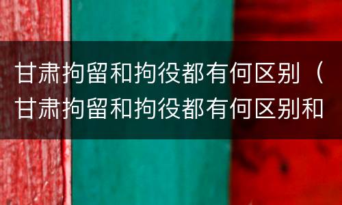 甘肃拘留和拘役都有何区别（甘肃拘留和拘役都有何区别和联系）