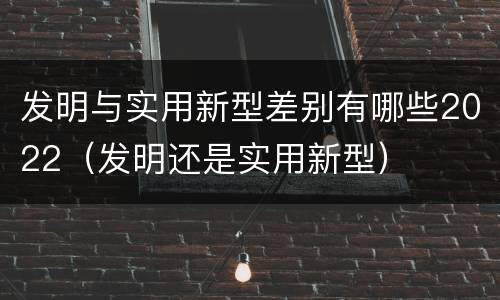 发明与实用新型差别有哪些2022（发明还是实用新型）