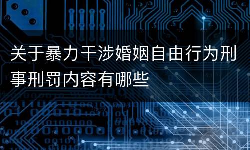 关于暴力干涉婚姻自由行为刑事刑罚内容有哪些