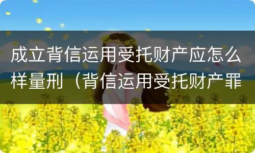 成立背信运用受托财产应怎么样量刑（背信运用受托财产罪中的犯罪主体包括）