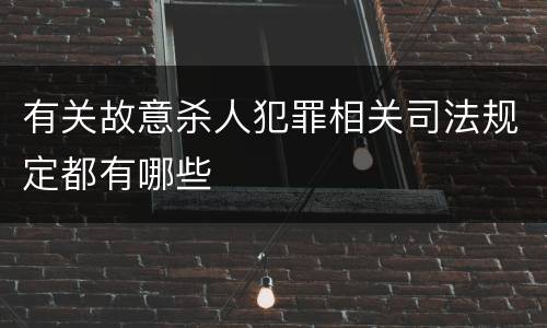 有关故意杀人犯罪相关司法规定都有哪些