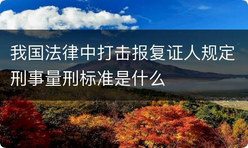 我国法律中打击报复证人规定刑事量刑标准是什么