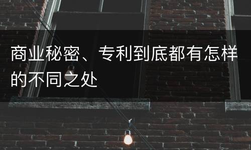 商业秘密、专利到底都有怎样的不同之处