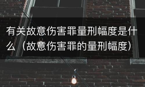 有关故意伤害罪量刑幅度是什么（故意伤害罪的量刑幅度）