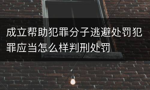 成立帮助犯罪分子逃避处罚犯罪应当怎么样判刑处罚