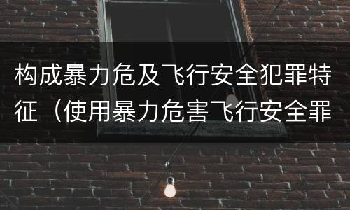 构成暴力危及飞行安全犯罪特征（使用暴力危害飞行安全罪的主要特征）