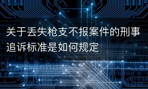 关于丢失枪支不报案件的刑事追诉标准是如何规定