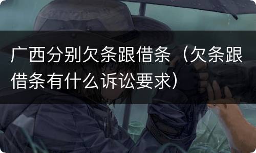 广西分别欠条跟借条（欠条跟借条有什么诉讼要求）