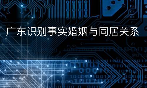 广东识别事实婚姻与同居关系