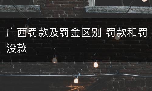 广西罚款及罚金区别 罚款和罚没款