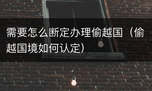 需要怎么断定办理偷越国（偷越国境如何认定）