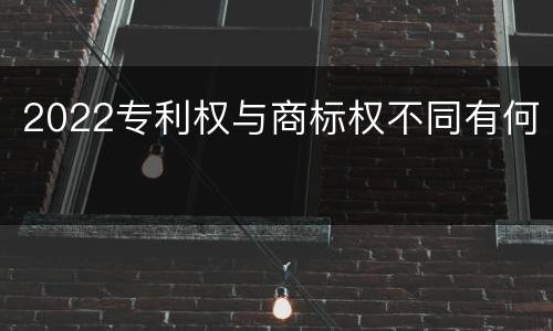 2022专利权与商标权不同有何