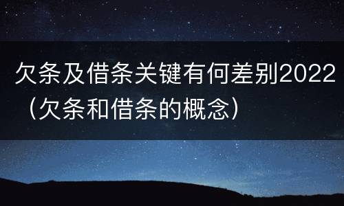 欠条及借条关键有何差别2022（欠条和借条的概念）