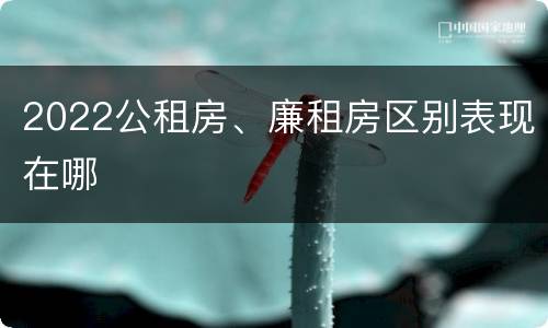 2022公租房、廉租房区别表现在哪