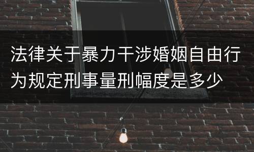 法律关于暴力干涉婚姻自由行为规定刑事量刑幅度是多少