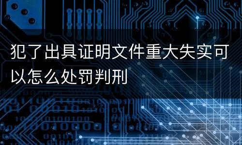 犯了出具证明文件重大失实可以怎么处罚判刑