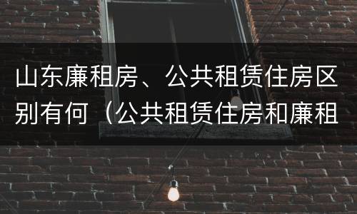 山东廉租房、公共租赁住房区别有何（公共租赁住房和廉租住房的区别）
