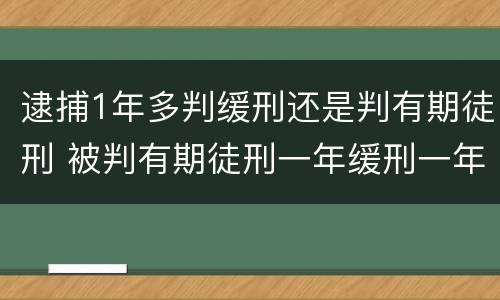 逮捕1年多判缓刑还是判有期徒刑 被判有期徒刑一年缓刑一年