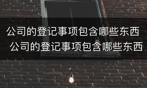 公司的登记事项包含哪些东西 公司的登记事项包含哪些东西和内容