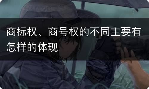 商标权、商号权的不同主要有怎样的体现
