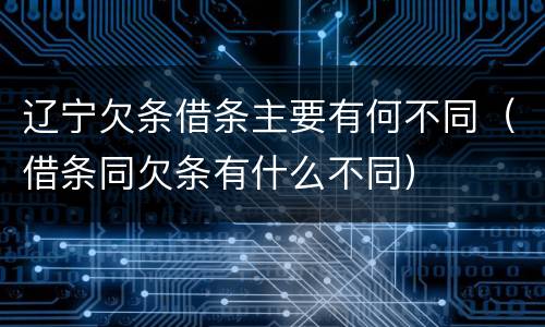 辽宁欠条借条主要有何不同（借条同欠条有什么不同）