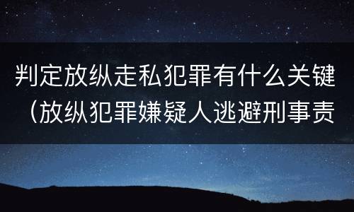 判定放纵走私犯罪有什么关键（放纵犯罪嫌疑人逃避刑事责任）
