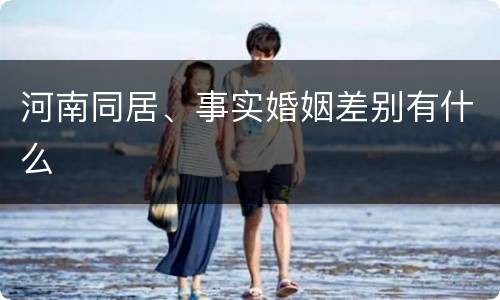 河南同居、事实婚姻差别有什么