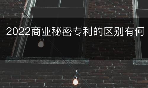 2022商业秘密专利的区别有何