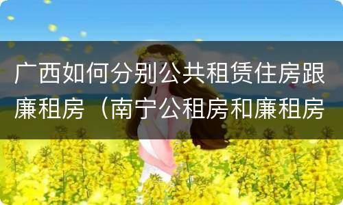 广西如何分别公共租赁住房跟廉租房（南宁公租房和廉租房）