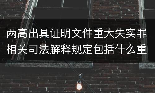 两高出具证明文件重大失实罪相关司法解释规定包括什么重要内容