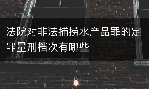 法院对非法捕捞水产品罪的定罪量刑档次有哪些