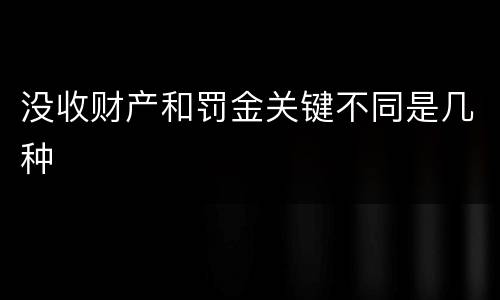 没收财产和罚金关键不同是几种