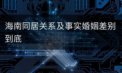 海南同居关系及事实婚姻差别到底