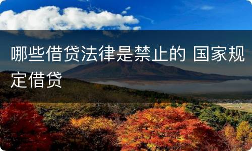 哪些借贷法律是禁止的 国家规定借贷