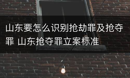 山东要怎么识别抢劫罪及抢夺罪 山东抢夺罪立案标准