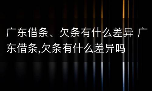广东借条、欠条有什么差异 广东借条,欠条有什么差异吗