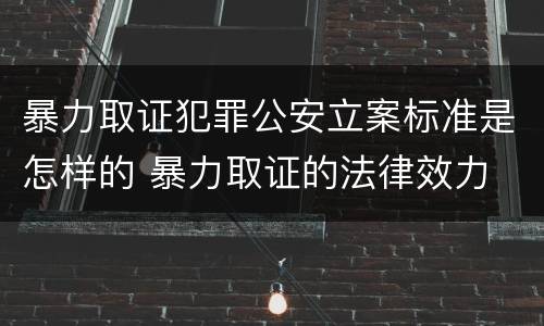 暴力取证犯罪公安立案标准是怎样的 暴力取证的法律效力