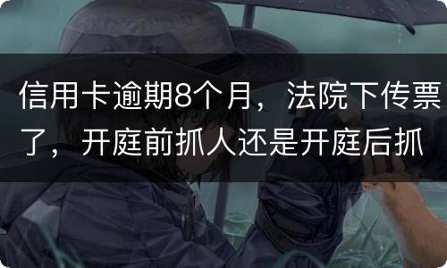 信用卡逾期8个月，法院下传票了，开庭前抓人还是开庭后抓人