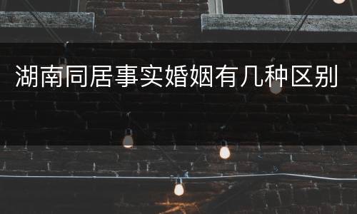 湖南同居事实婚姻有几种区别