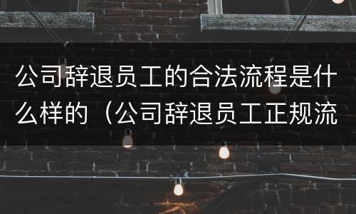 公司辞退员工的合法流程是什么样的（公司辞退员工正规流程）
