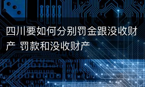 四川要如何分别罚金跟没收财产 罚款和没收财产