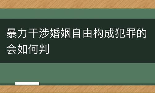 暴力干涉婚姻自由构成犯罪的会如何判