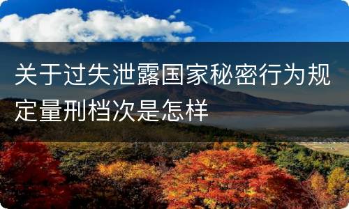 关于过失泄露国家秘密行为规定量刑档次是怎样