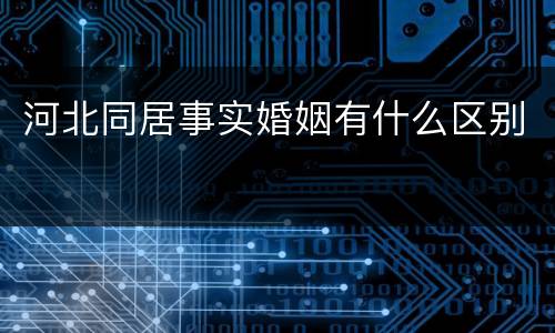 河北同居事实婚姻有什么区别