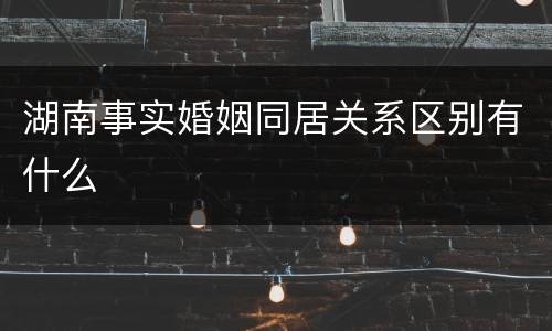 湖南事实婚姻同居关系区别有什么