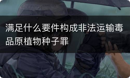 满足什么要件构成非法运输毒品原植物种子罪
