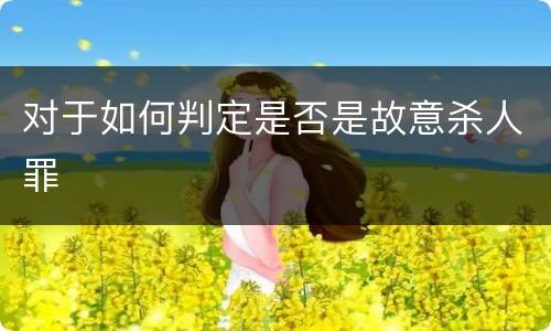 对于如何判定是否是故意杀人罪