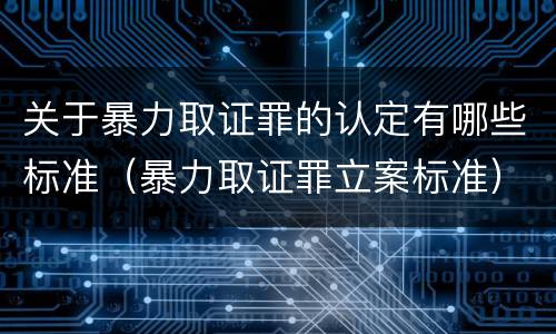 关于暴力取证罪的认定有哪些标准（暴力取证罪立案标准）