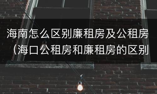 海南怎么区别廉租房及公租房（海口公租房和廉租房的区别）